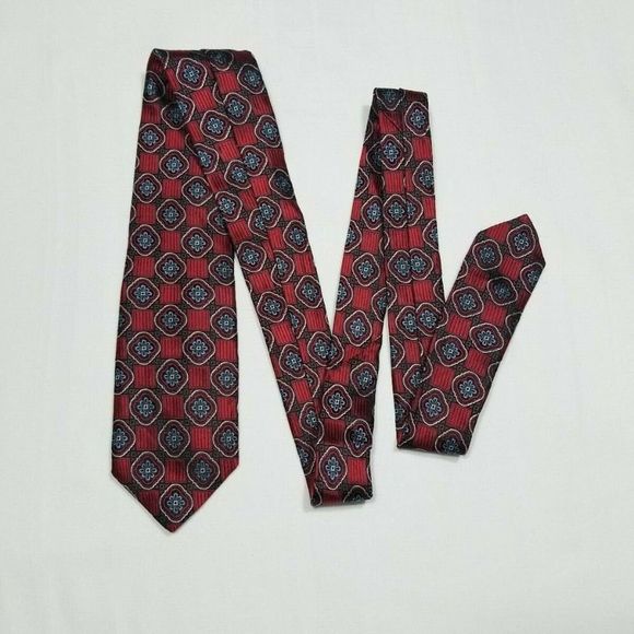 Men's Red & Blue JZ RICHARDS Silk Neck Tie - 3" - Picture 2 of 4